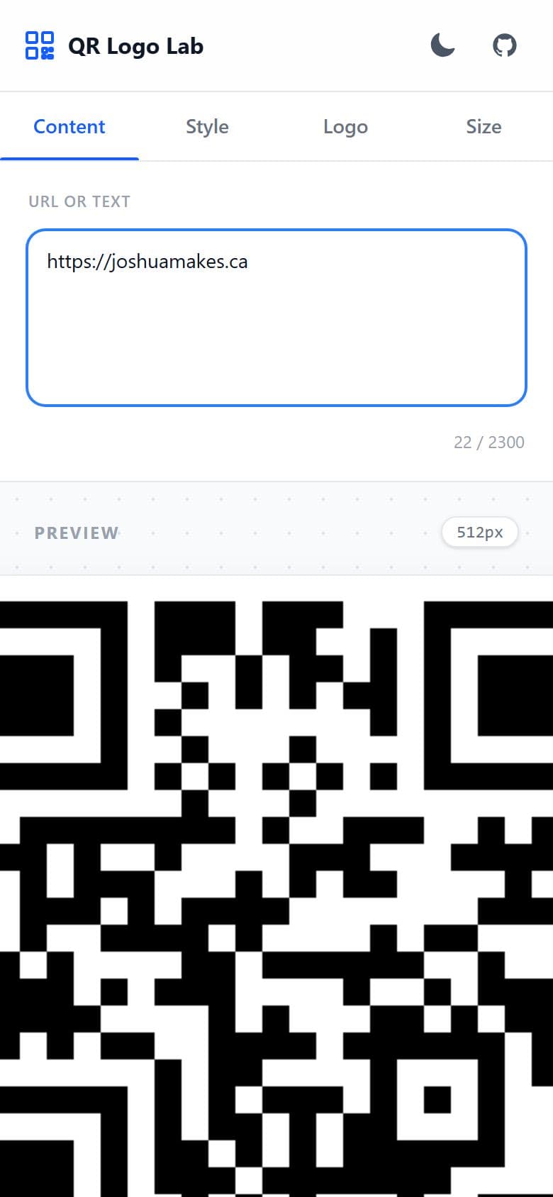 QR Logo Lab on a phone