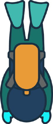 The diver mid-dash