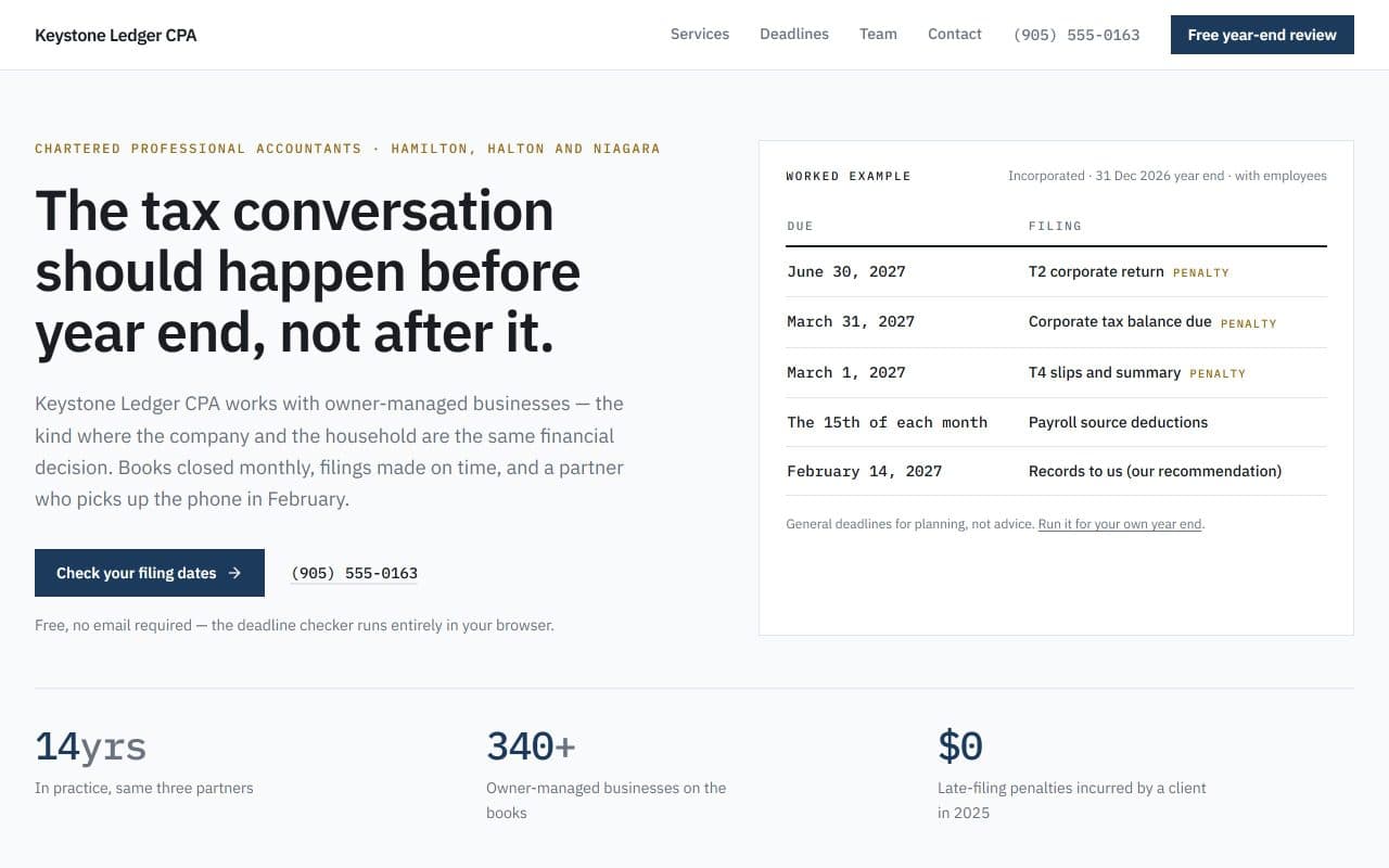 Keystone Ledger CPA screenshot