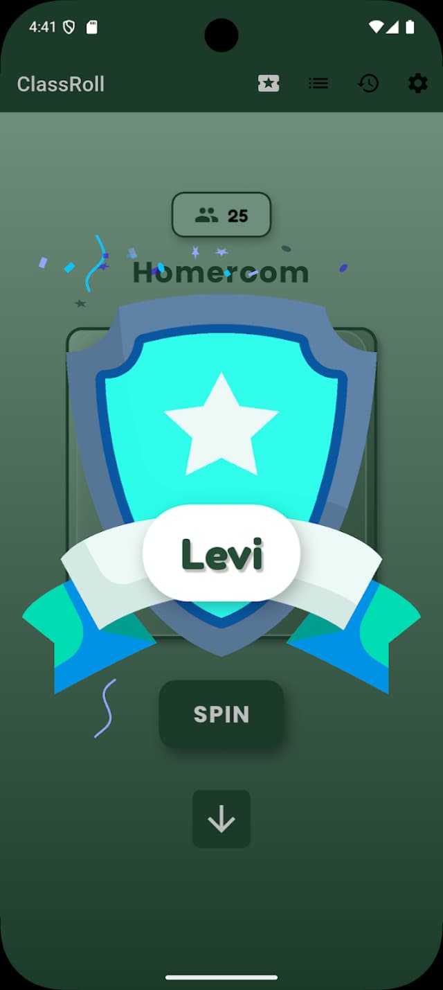 Winner screen