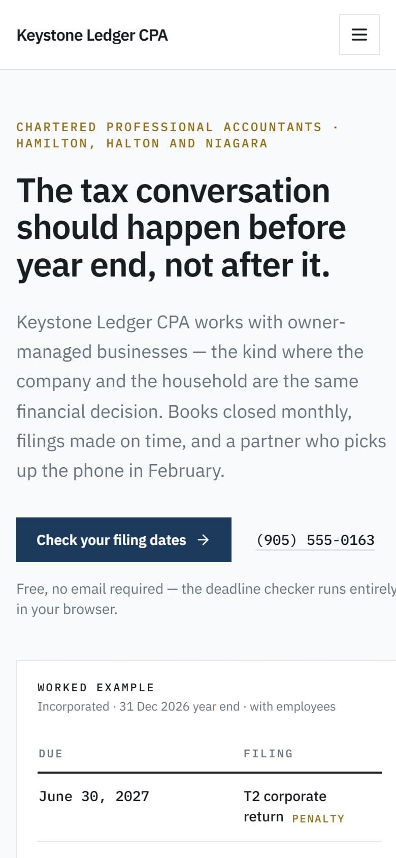 The Keystone homepage on a phone